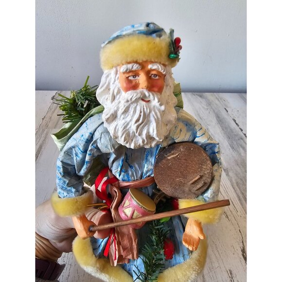 Vintage paper mache Santa band AS IS figurine statue Xmas decor - Picture 7 of 12
